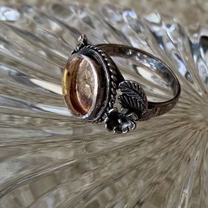 Sterling Silver 925 Floral Ring Frame